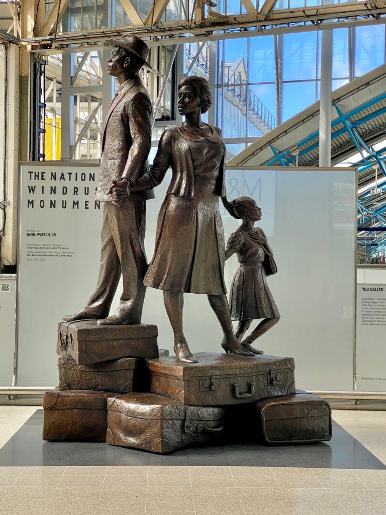 A large sculpture by Basil Watson is situated at London's railway station - a national windrush monument
