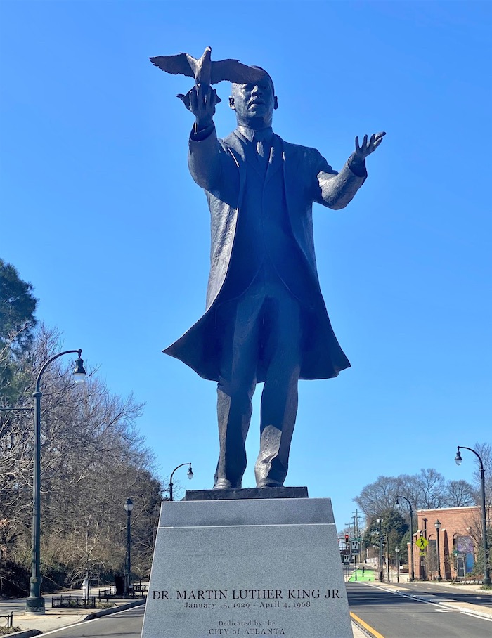 Public sculpture of Martin Luther King by artist Basil Watson