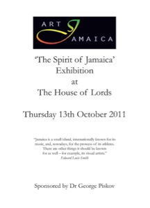 Catalogue “The Spirit of Jamaica”<br />Exhibition at The House of Lords, London, 13 October 2011