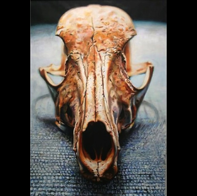 painting of a dog scull by M. Elliott