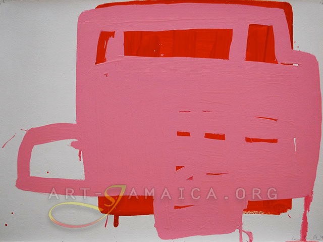 Laura Hamilton
'Pink over Red' 1998
Oil on Paper, 3' x 2'6