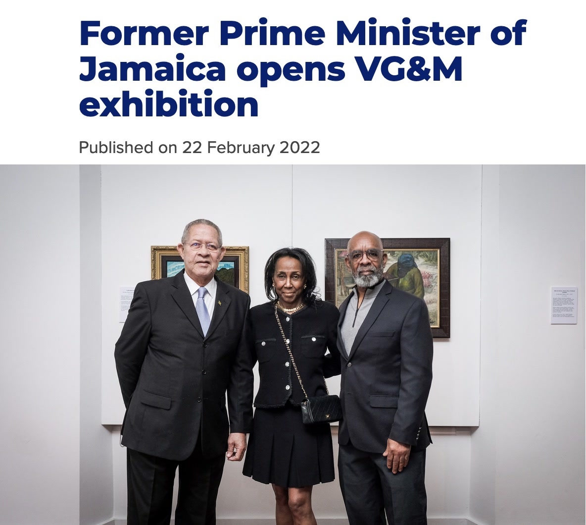 Prime Minister of Jamaica opens Victoria Gallery and Museum exhibition with Jamaican Art Collection 2022